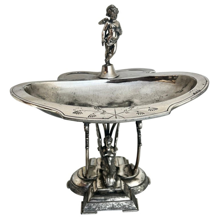 Ornate Wilcox Silverplate Serving Dish w/ Angels