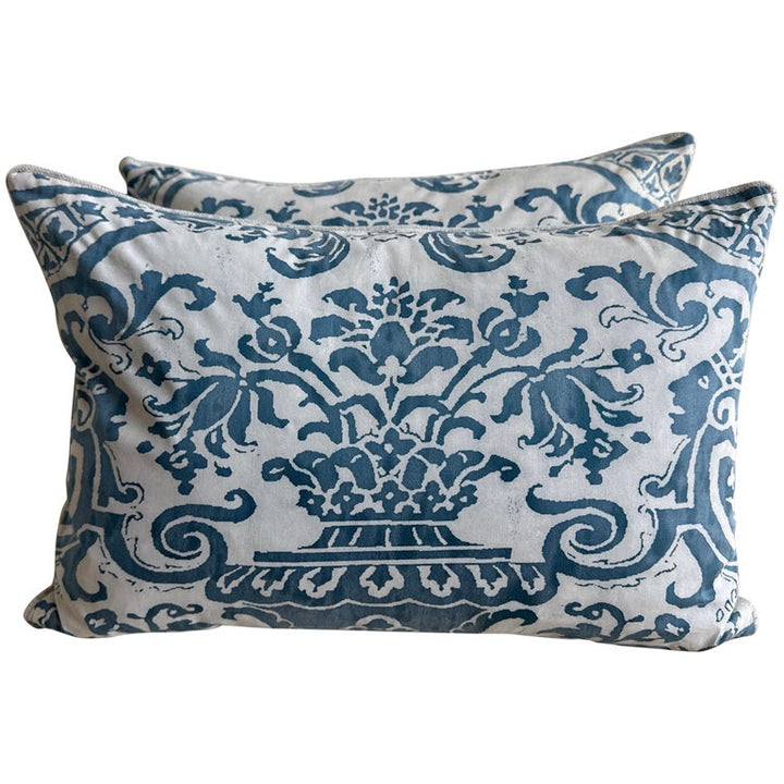 Pair of Blue Venetian Fortuny Pillows
