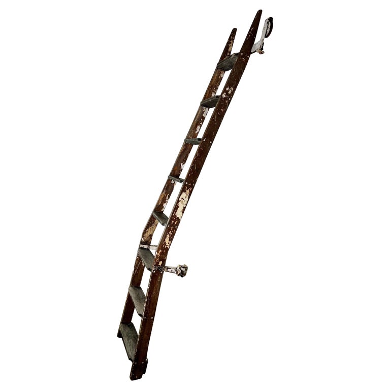 Antique Library Ladder with Great Patina – Melissa Levinson Antiques