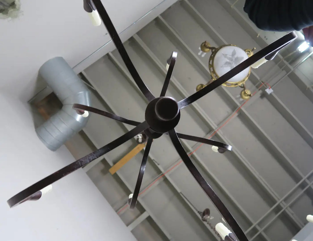 Benedict  Wrought Iron Chandelier by Miamar Home