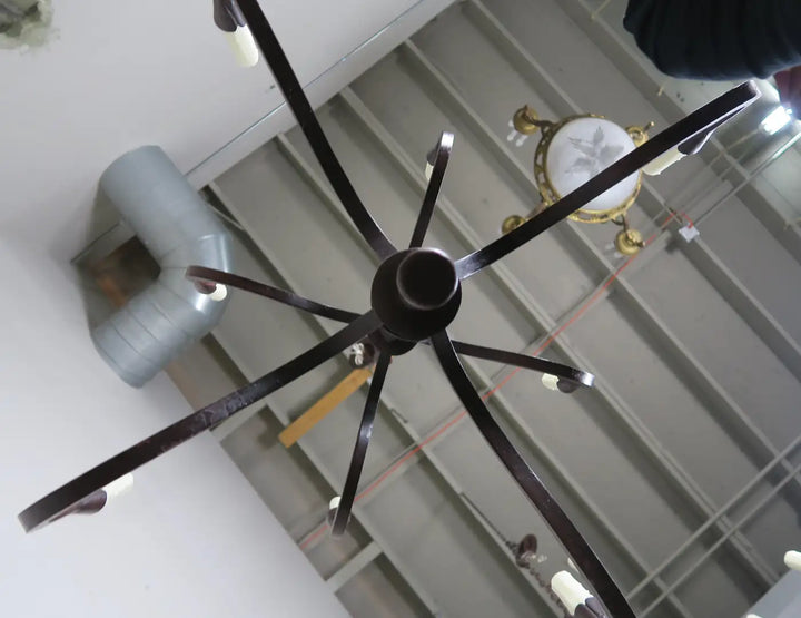 Benedict  Wrought Iron Chandelier by Miamar Home