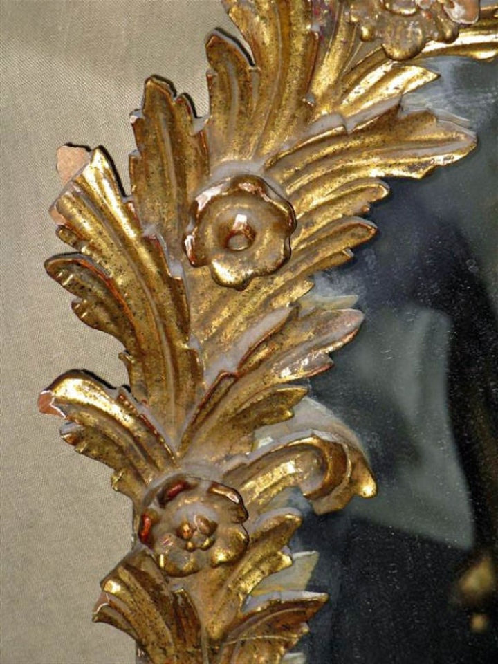Unique Italian Carved Giltwood Mirror