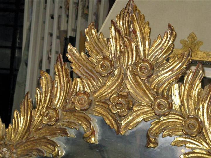 Unique Italian Carved Giltwood Mirror