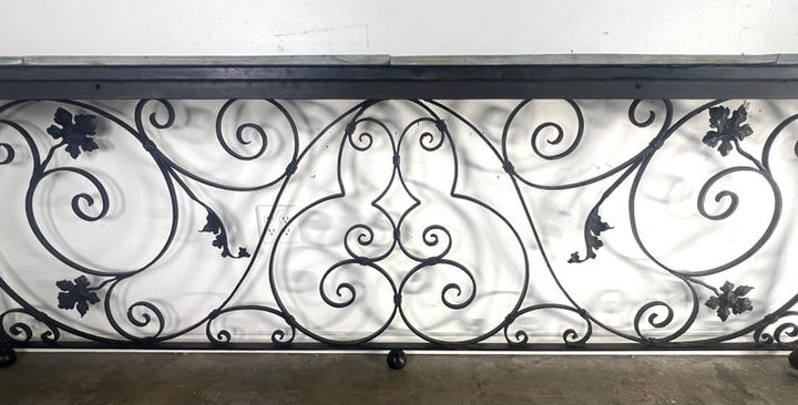 Spanish Wrought Iron Console w/ Sectioned Slated Top C. 1920