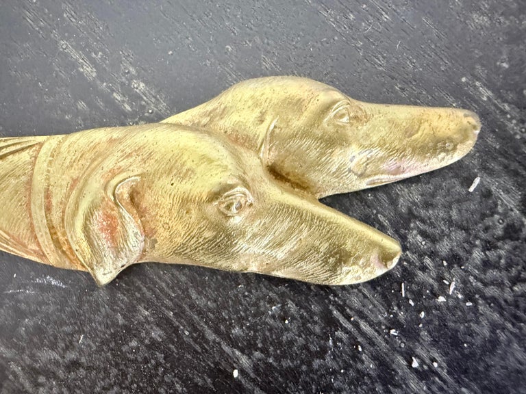 Antique Brass Cigar Cutter w/ Hounds