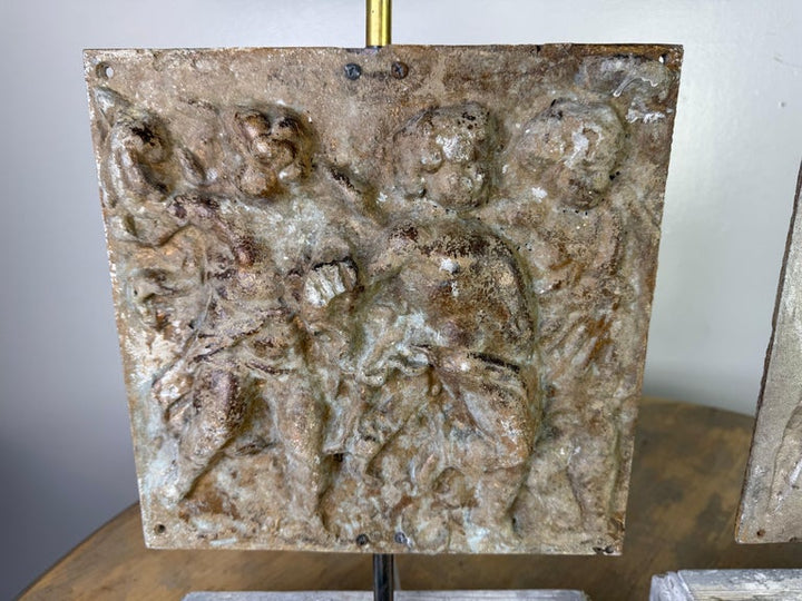 Pair of Italian Cast Metal Figural Lamps