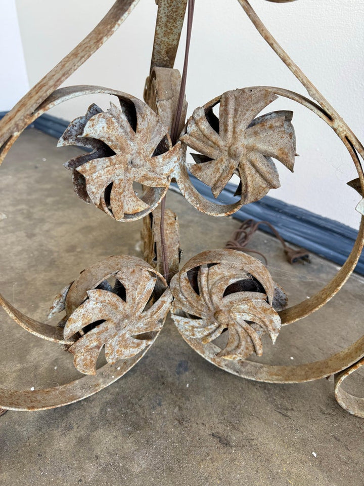 Pair of French Wrought Iron Standing Lanterns