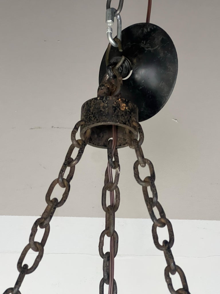 Six Light Spanish Wrought Iron Chandelier