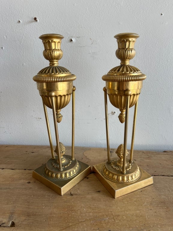 Early 20th Century Bronze Candle Holders