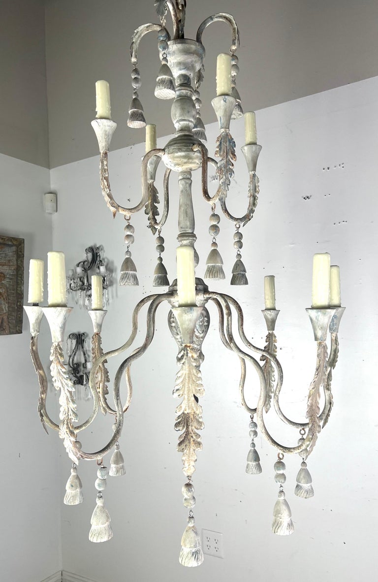 12-Light Tuscan Style Two-Tier Chandelier