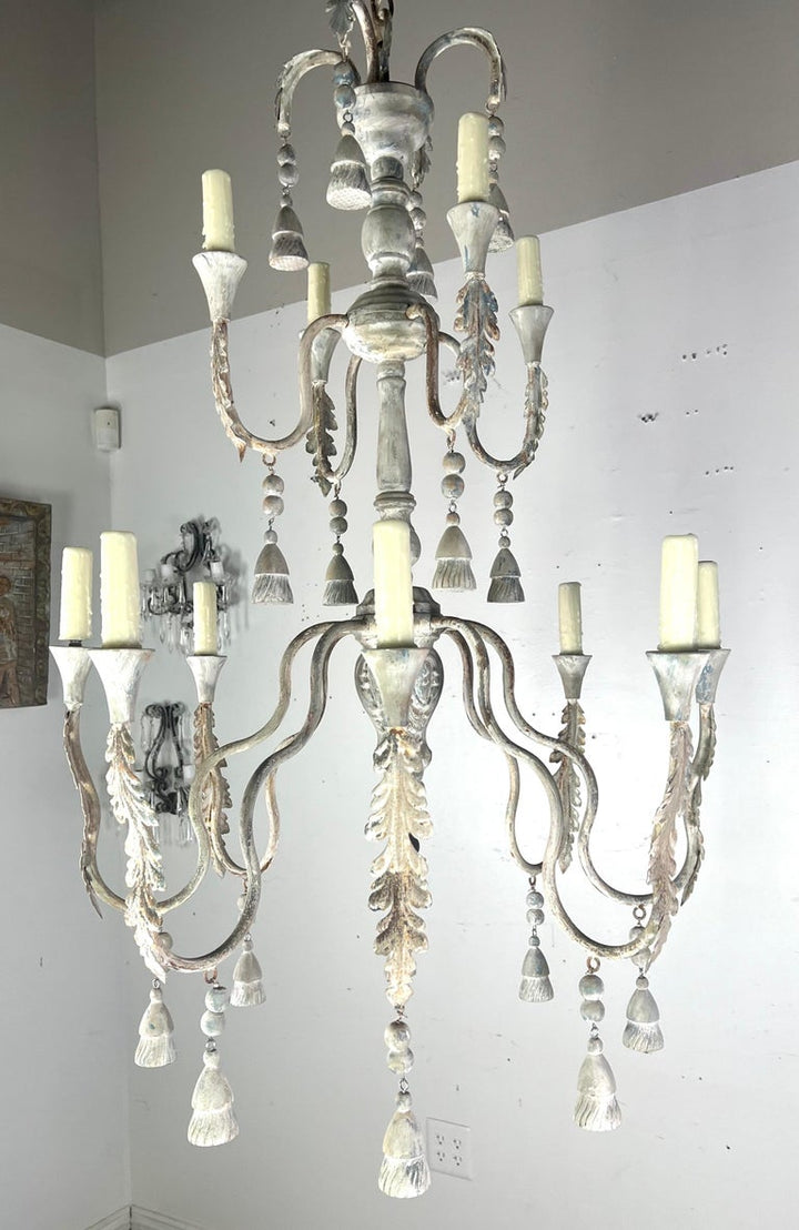12-Light Tuscan Style Two-Tier Chandelier