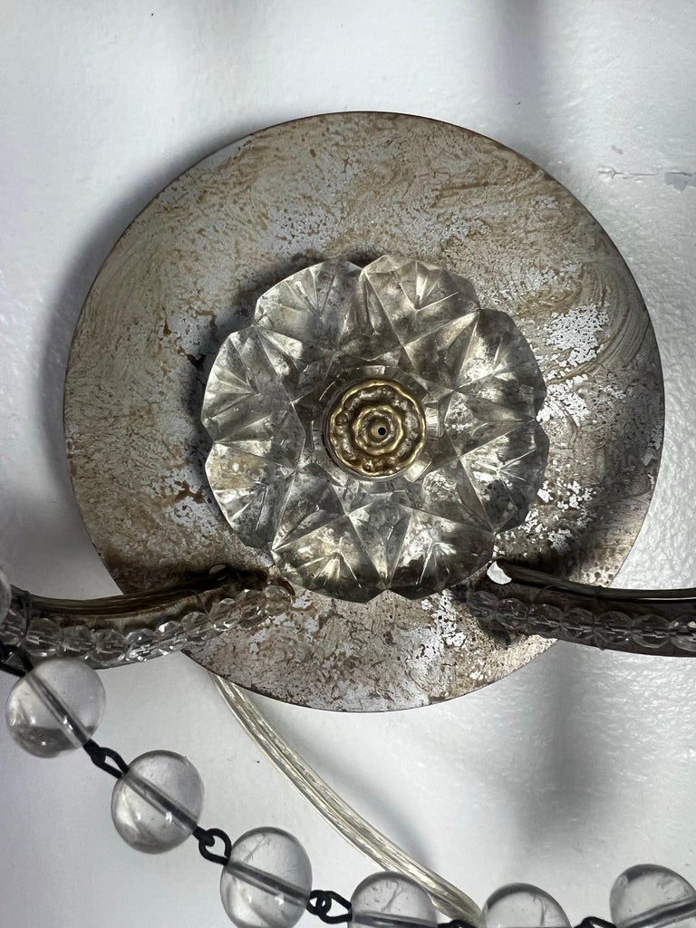 Pair of 2-Light Rock Crystal Beaded Sconces