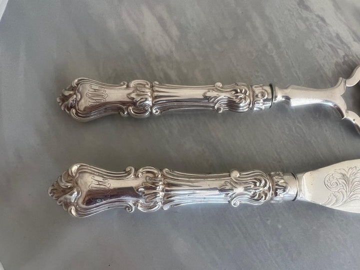 Victorian Silver Fish Serving Set-Early 20th Century