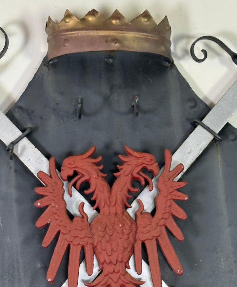 Pair of Vintage Iron Heraldic Wall Plaques