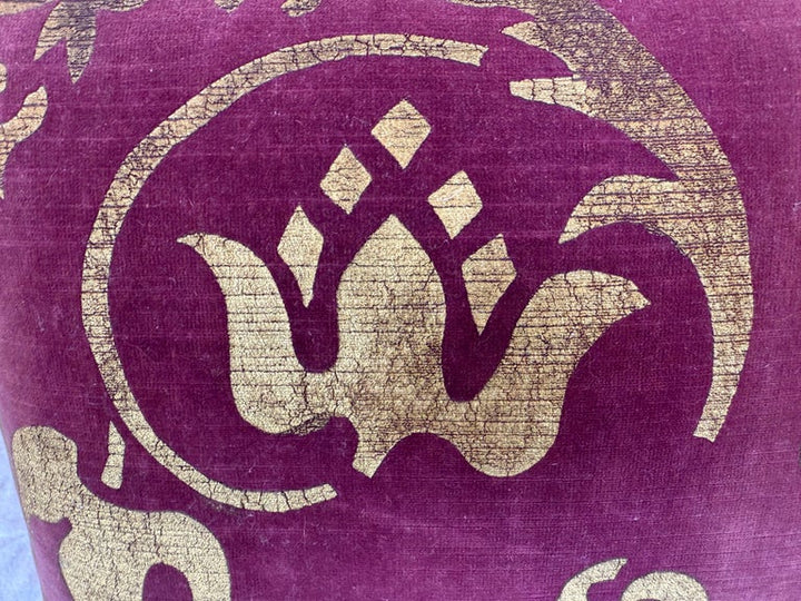 Pair of Stenciled Velvet Nomi Textile Pillows