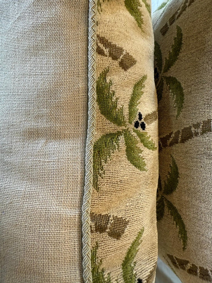 Pair of Schumacher Textile Pillows "Coconut Grove"