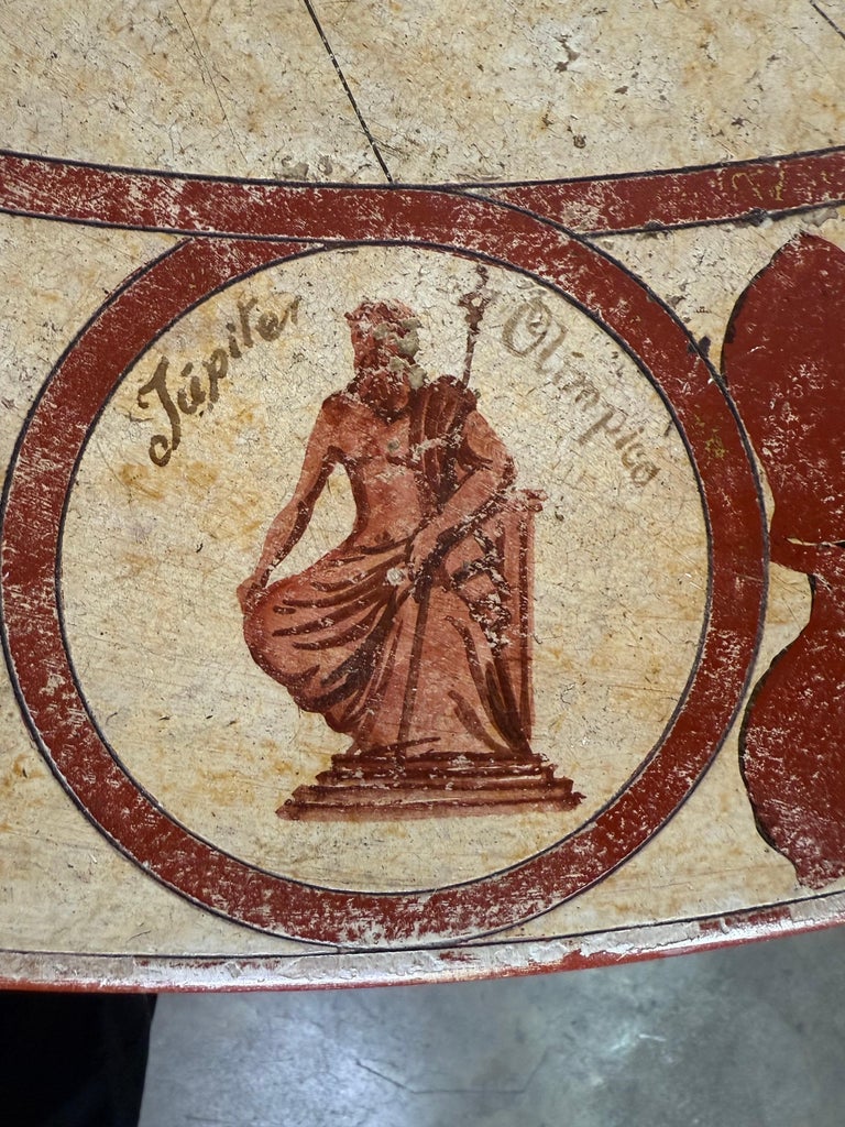 Hand-Painted Italian Map Center Table, circa 1940s