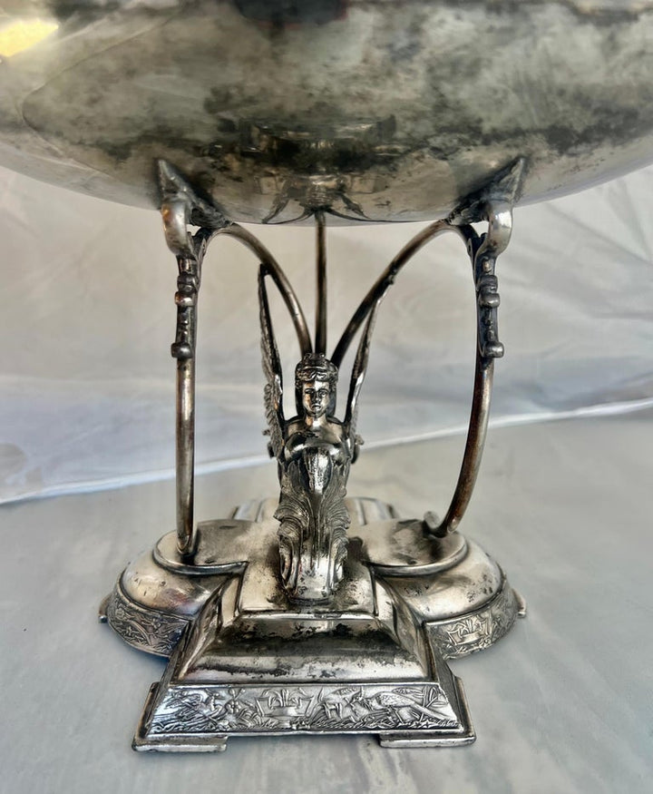 Ornate Wilcox Silverplate Serving Dish w/ Angels