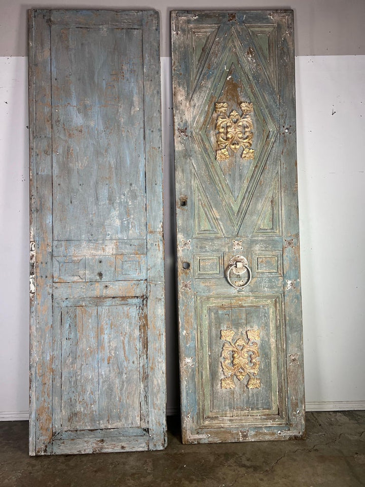 Pair of Italian Painted & Parcel Gilt Doors C. 1900