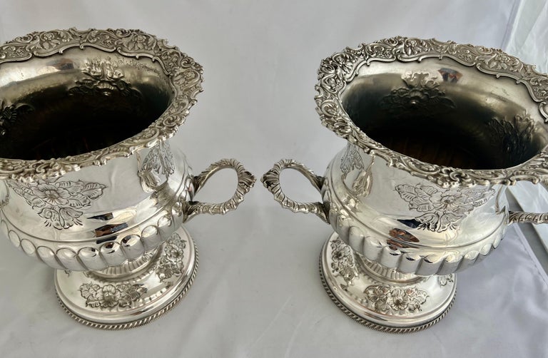 Pair of Early 19th Century English Sheffield Wine Coolers by Boulton