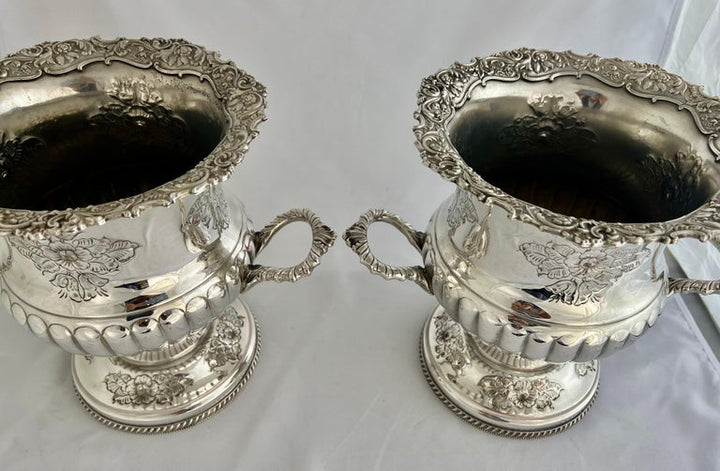 Pair of Early 19th Century English Sheffield Wine Coolers by Boulton