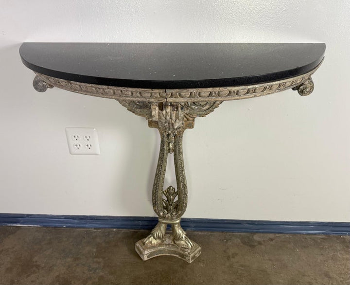 Italian Silvered Console w/ Granite Top