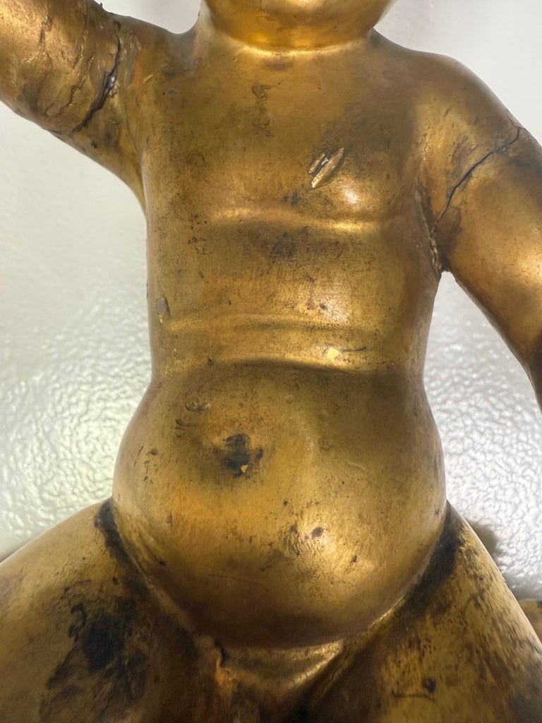 19th C. Giltwood Cherub Fragment