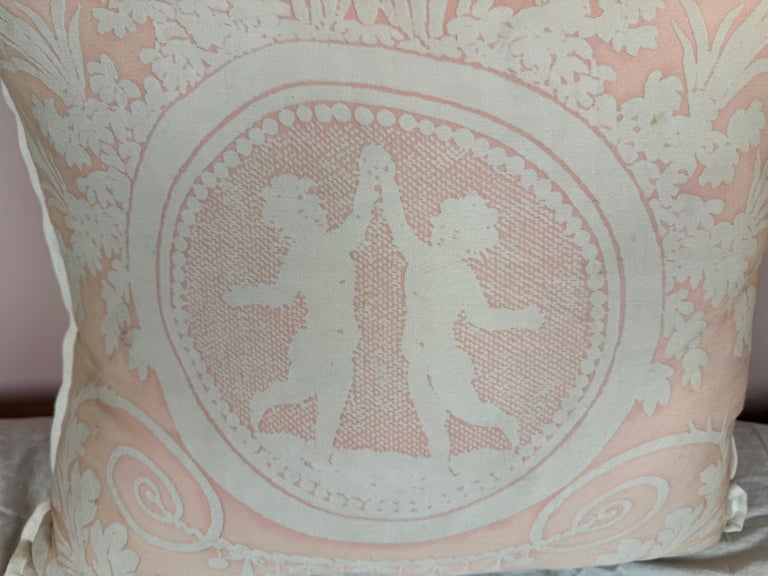 Pink & White Fortuny Textile Pillow