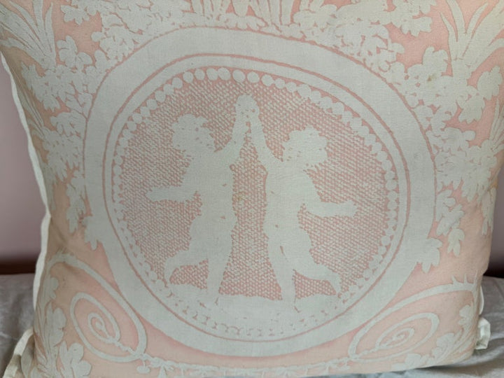 Pink & White Fortuny Textile Pillow