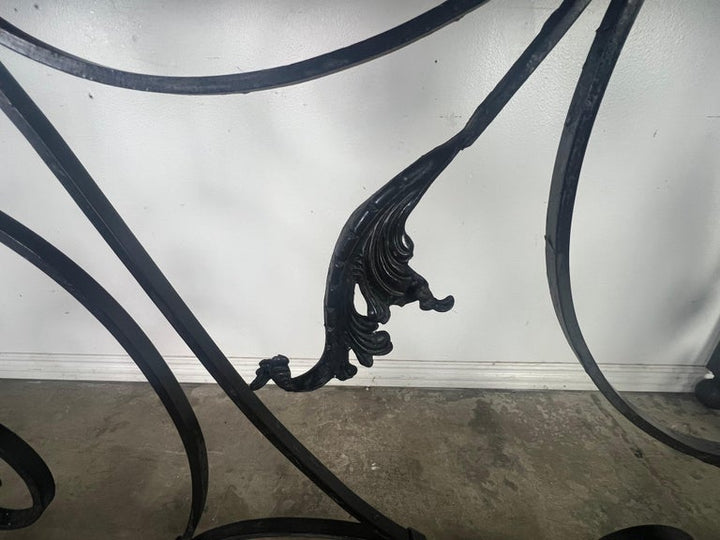 Spanish Wrought Iron Console w/ Sectioned Slated Top C. 1920