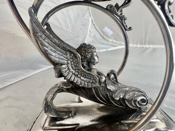 Ornate Wilcox Silverplate Serving Dish w/ Angels