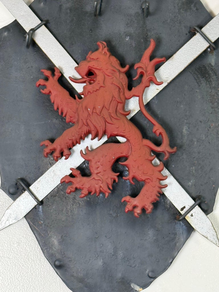 Pair of Vintage Iron Heraldic Wall Plaques