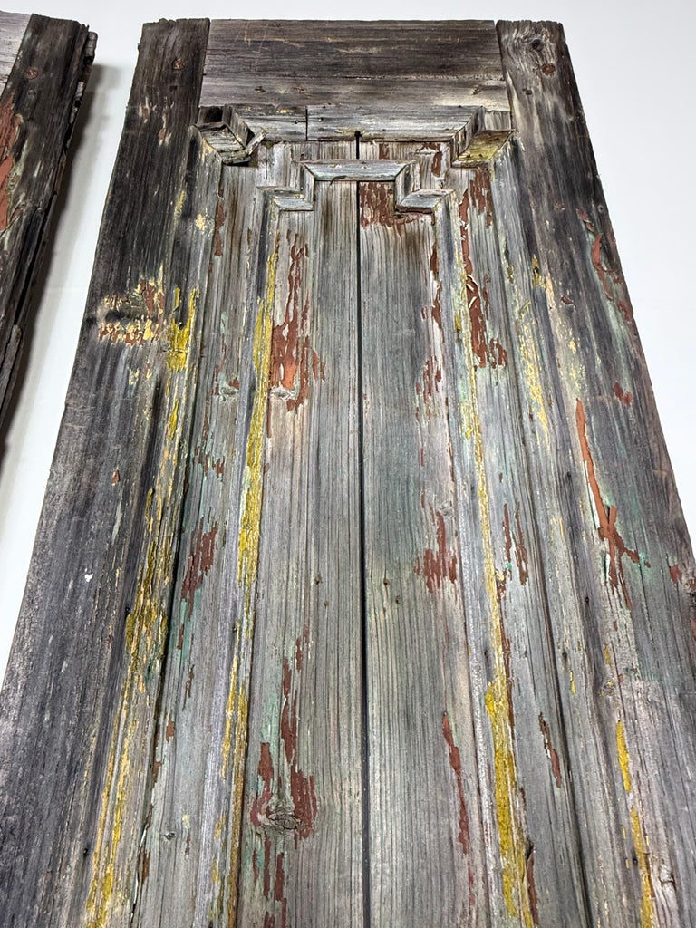 Pair of 19th C. Rustic Painted Doors