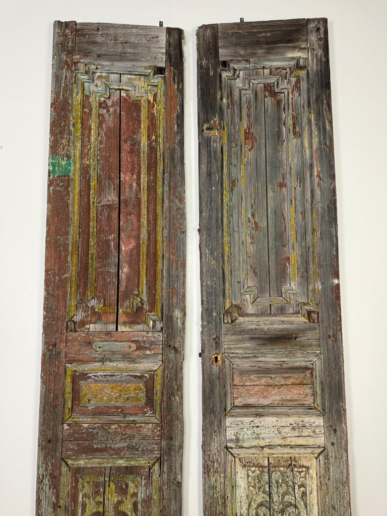 Pair of 19th C. Rustic Painted Doors