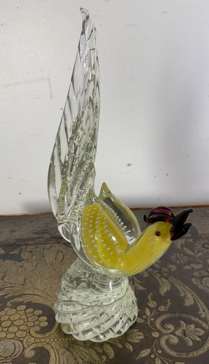 Pair of Italian Murano Roosters C. 1930's