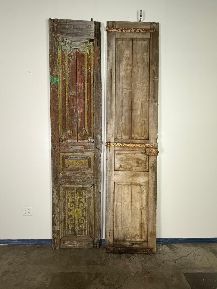 Pair of 19th C. Rustic Painted Doors