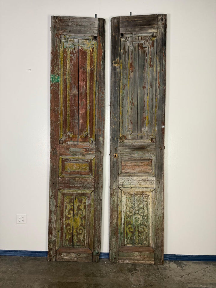 Pair of 19th C. Rustic Painted Doors