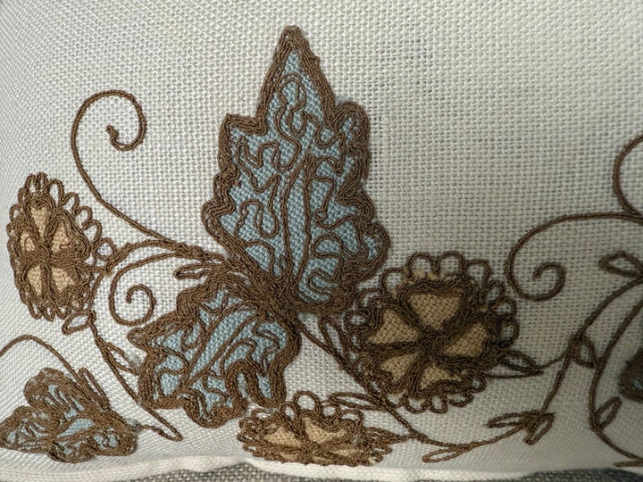 Pair of Linen Embroidered Pillows