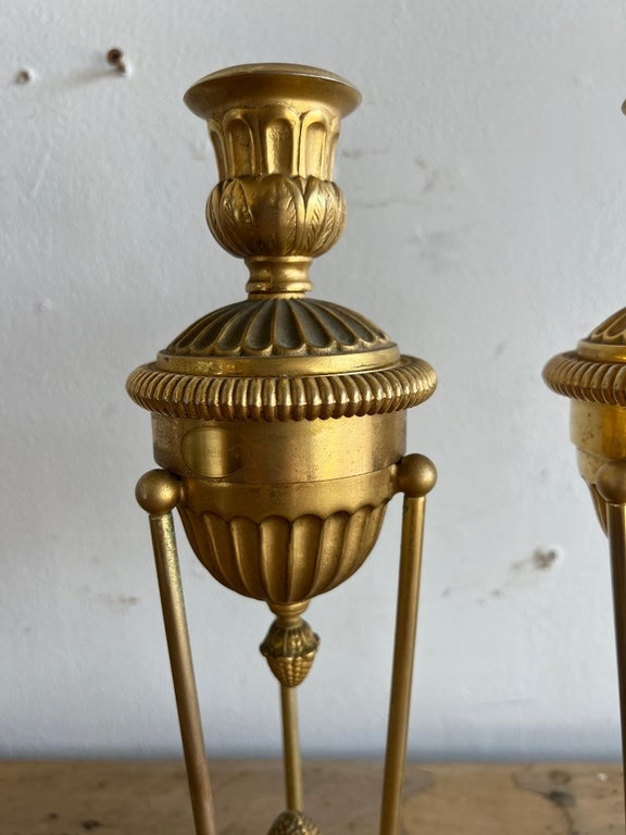 Early 20th Century Bronze Candle Holders