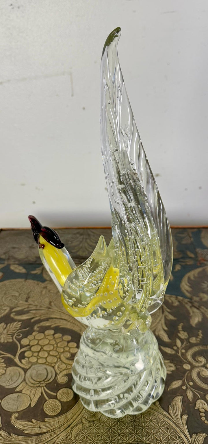 Pair of Italian Murano Roosters C. 1930's