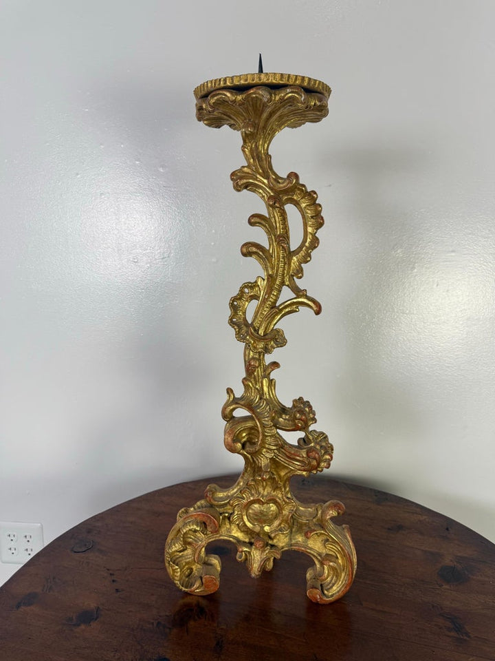 19th C. Italian Giltwood Candlestick