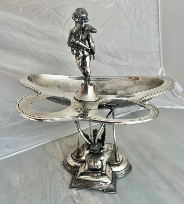 Ornate Wilcox Silverplate Serving Dish w/ Angels
