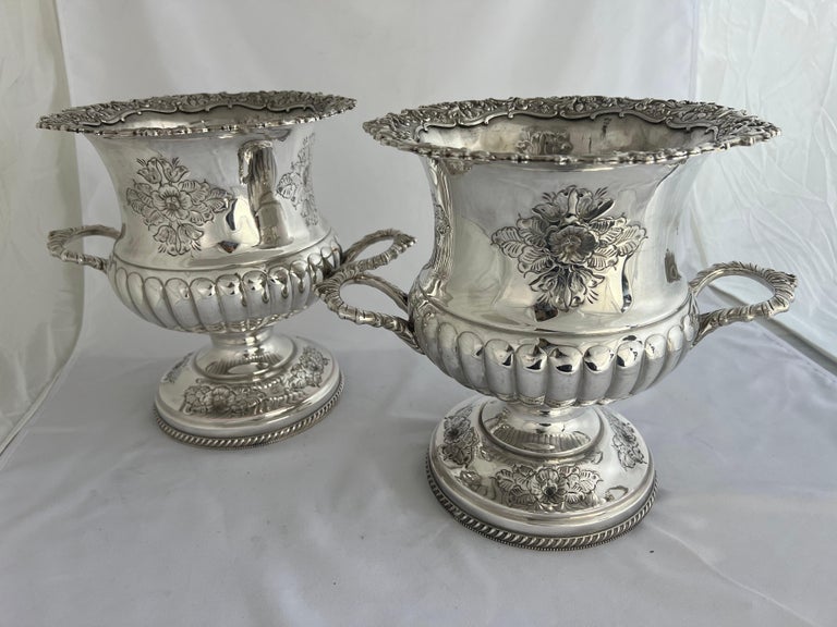 Pair of Early 19th Century English Sheffield Wine Coolers by Boulton