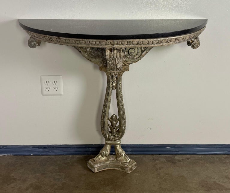 Italian Silvered Console w/ Granite Top