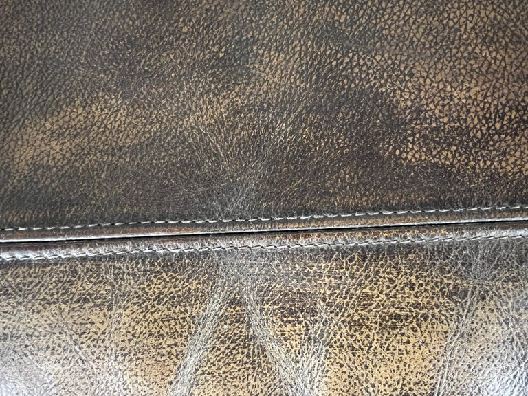 Mid-20th C. Leather Upholstered Sofa w/ Lion Paw Feet