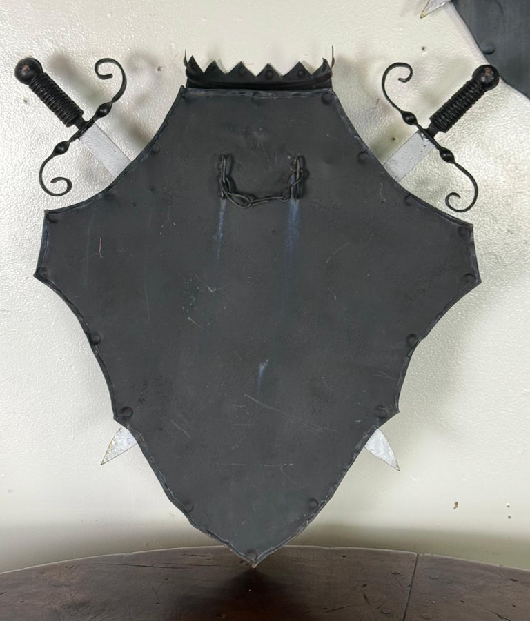 Pair of Vintage Iron Heraldic Wall Plaques