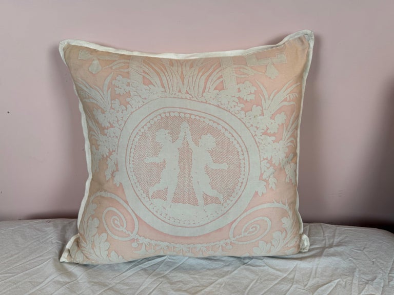 Pink & White Fortuny Textile Pillow