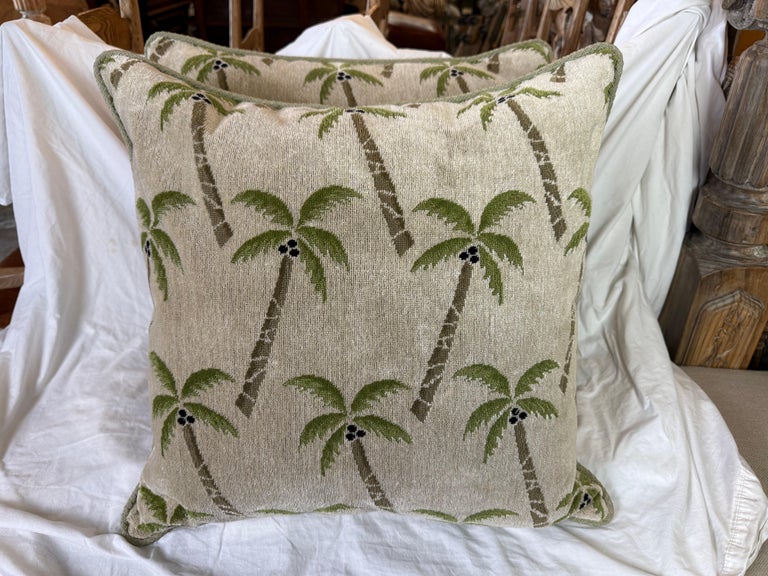 Pair of Schumacher Textile Pillows "Coconut Grove"