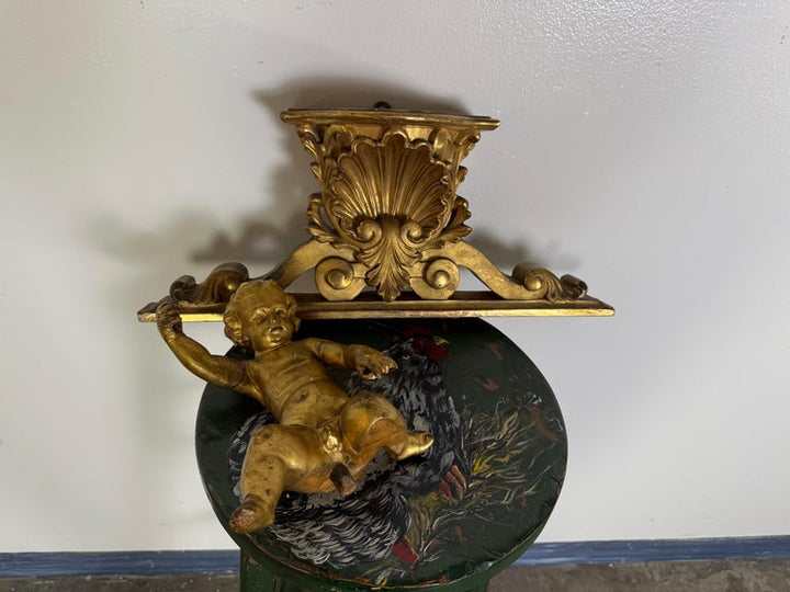 19th C. Giltwood Cherub Fragment