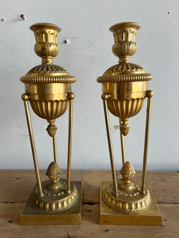 Early 20th Century Bronze Candle Holders